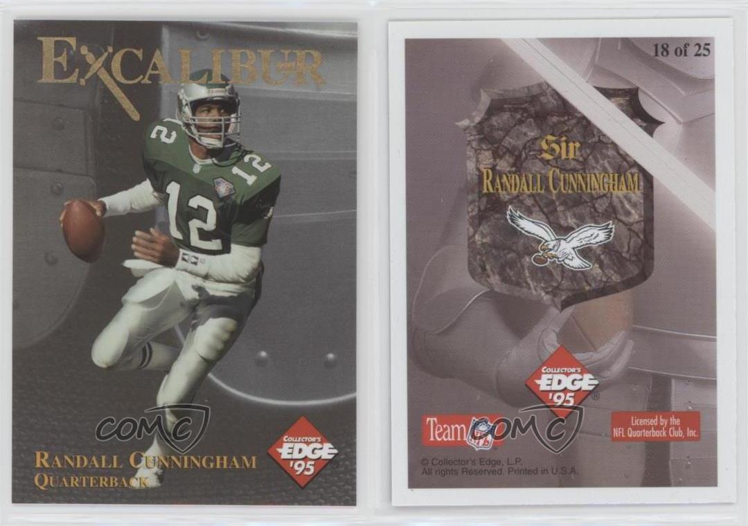 : 1995 Excalibur 22K Philadelphia Eagles Football Card #18  Randall Cunningham : Collectibles & Fine Art