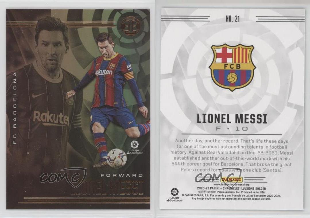 Lionel Messi - Base #21 2020-21 Panini Chronicles Illusions Barcelona 