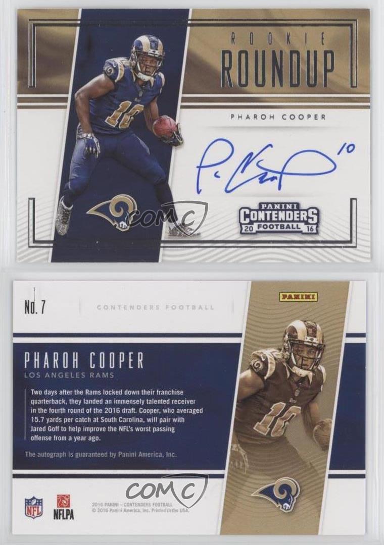 2016 Panini Contenders Rookie Roundup Auto RPS Pharoh Cooper #7 Auto RC - Picture 3 of 4