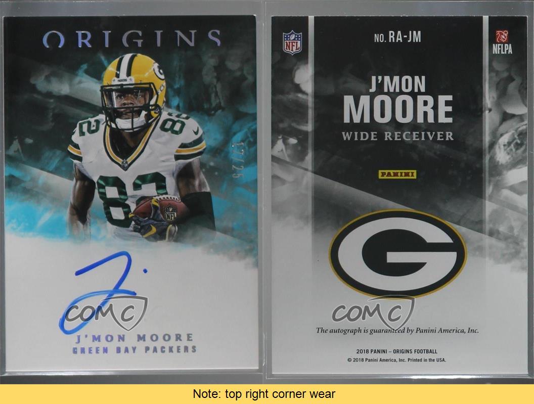 2018 Panini Origins Rookie Auto Turquoise/25 J'Mon Moore #RA-JM Auto RC - Imagen 3 de 3