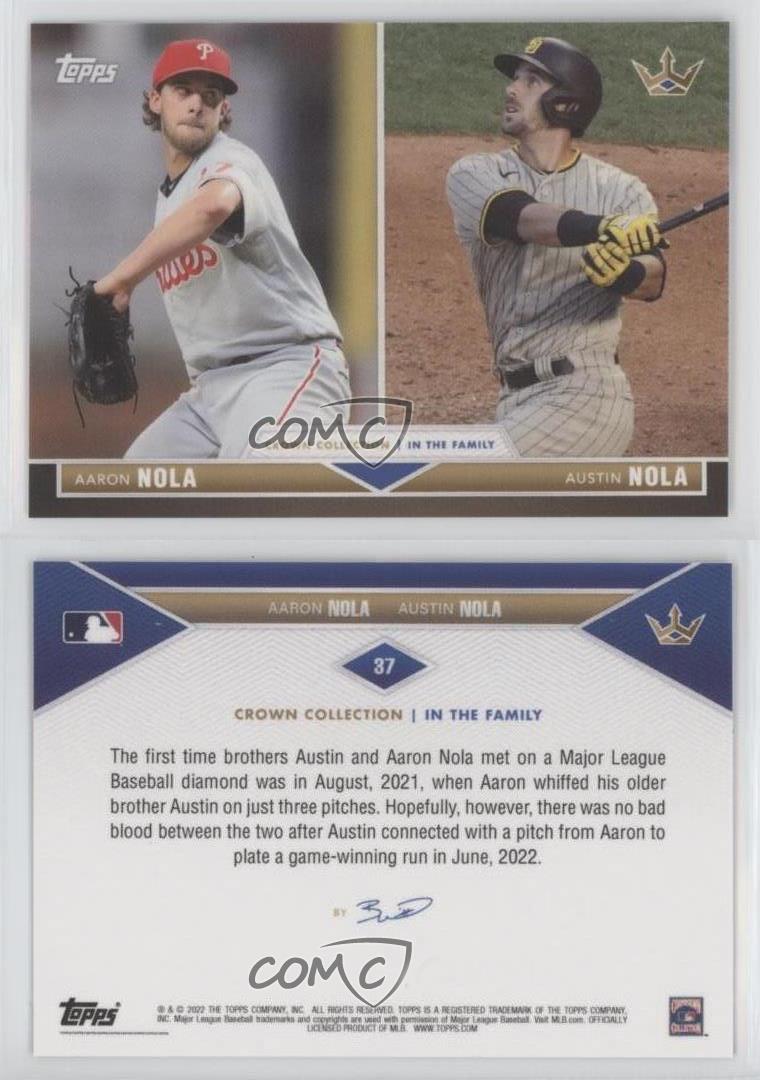 2022 Topps X Bobby Witt Jr Crown Collection #37 Aaron & Austin Nola  card