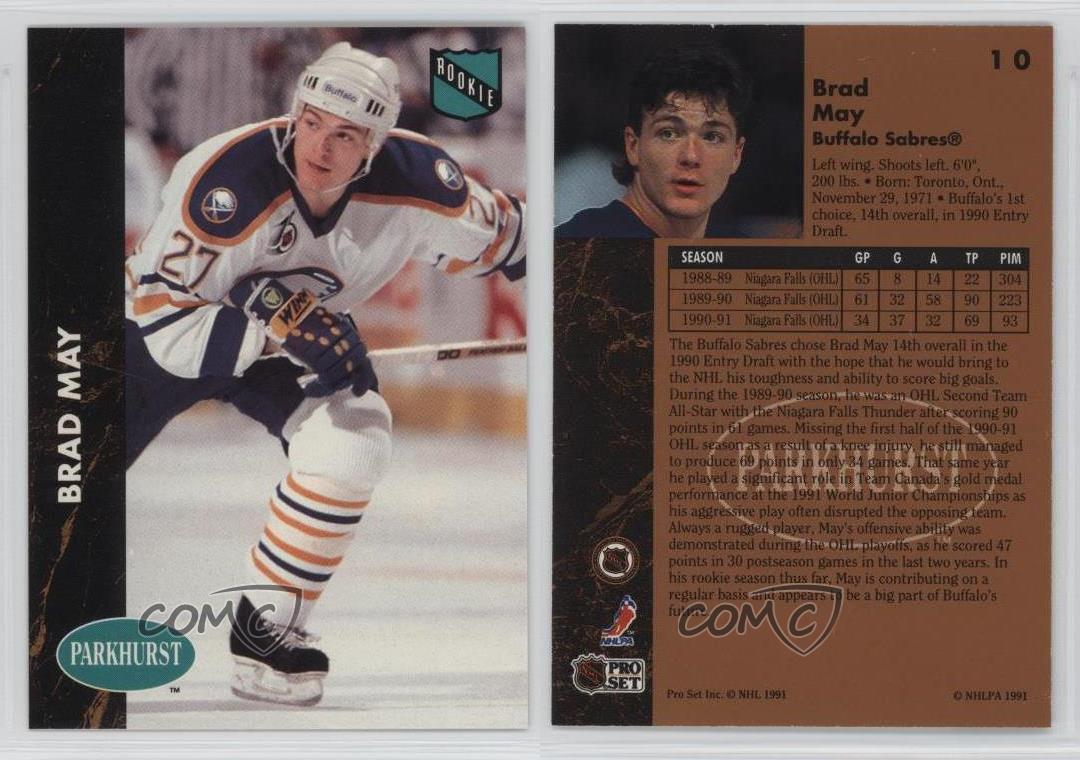 199192 Parkhurst 10 Brad May Buffalo Sabres Hockey Card eBay