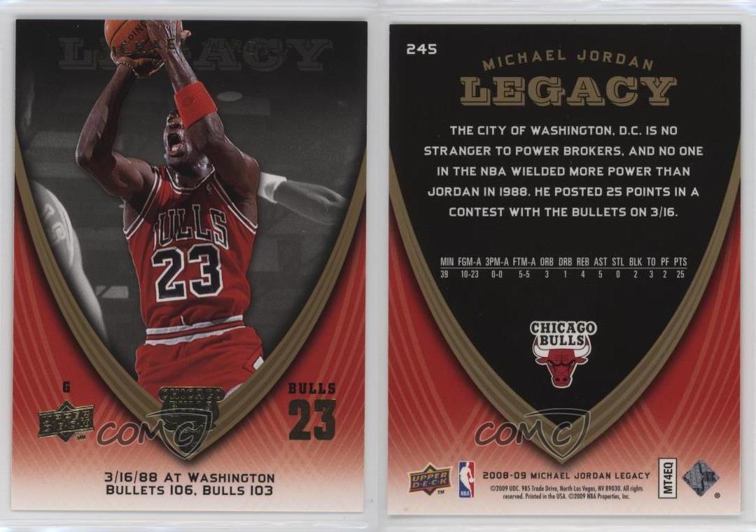 Michael Jordan Legacy 2008-09 Upper Deck Michael Jordan #245 Salón de la fama - Imagen 4 de 4