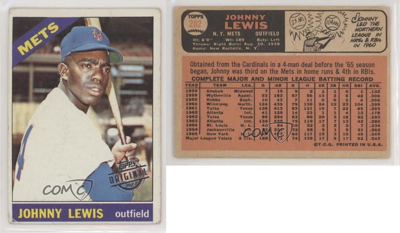 2015 Topps Originals Buybacks Johnny Lewis #1966-282 Baseball Card