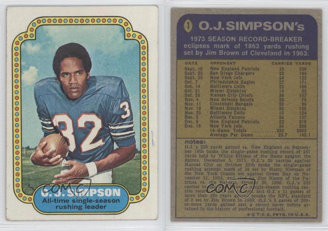 Oj Simpson Buffalo Bills O J Oj Simpson Buffalo Bills O J