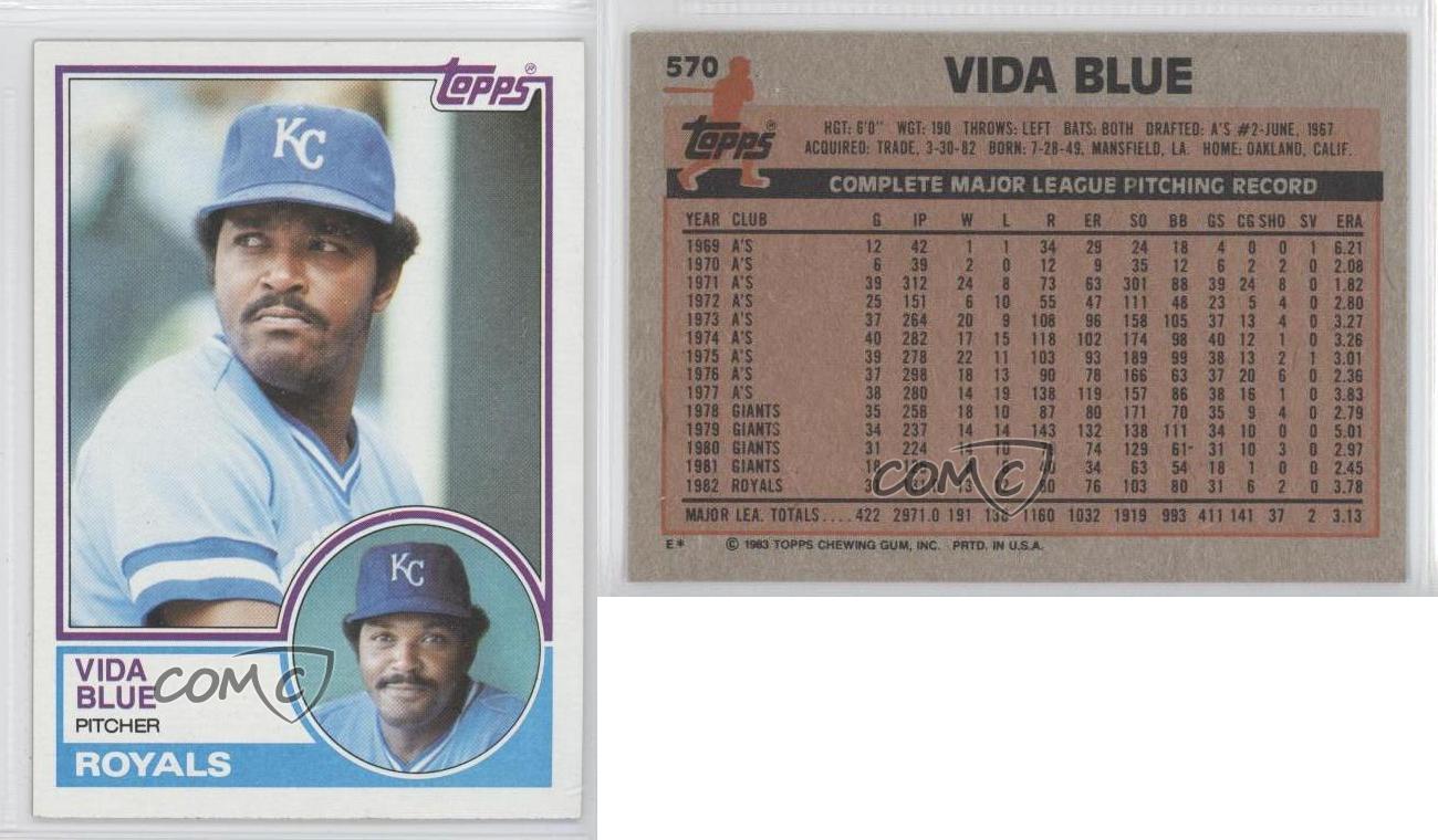 1983 Topps 570 Vida Blue Kansas City Royals Baseball Card eBay