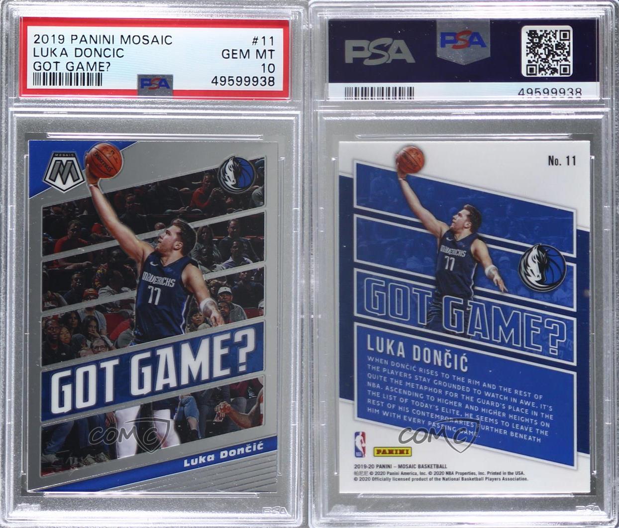 2019-20 Panini Mosaic Got Game? Luka Doncic #11 PSA 10 GEM 2019-20 Panini Mosaic Got Game? Luka Doncic #11 PSA 10 GEM