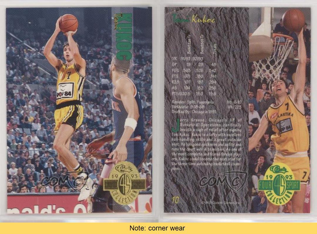 1993 Classic Four Sport Collection Toni Kukoc #10 Rookie RC | eBay