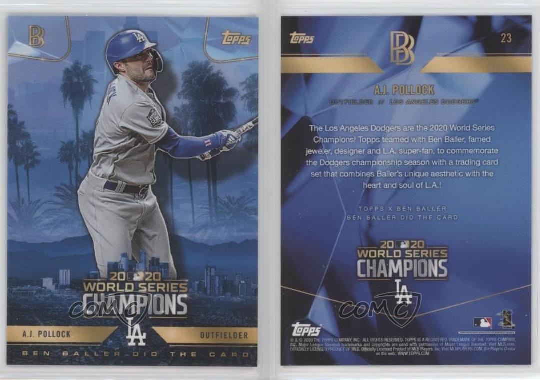 Topps Ben Baller 2020 Campeones de la Serie Mundial 2020 AJ Pollock #23 - Imagen 3 de 4