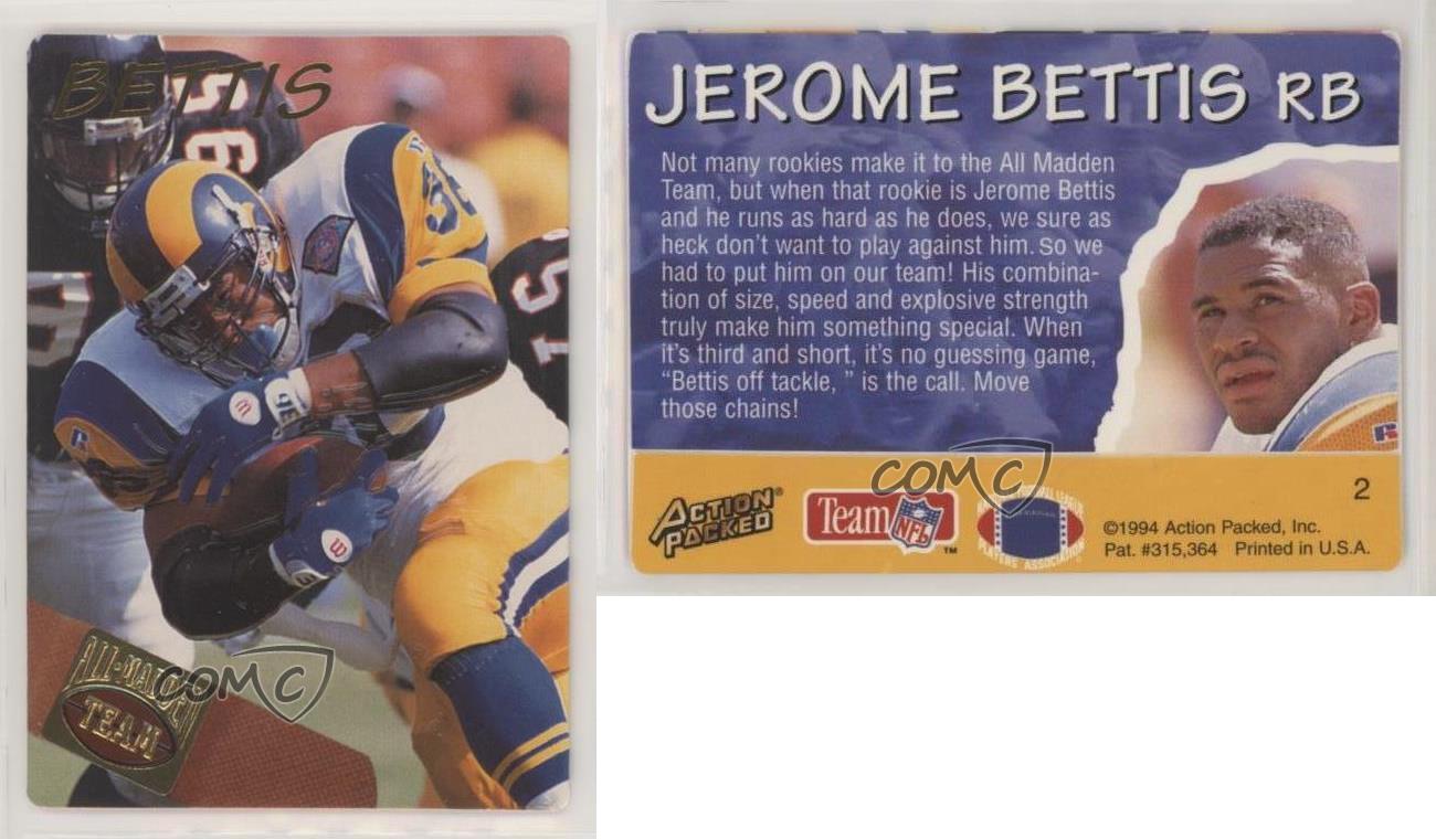 1994 Action Packed All-Madden #2 Jerome Bettis - NM