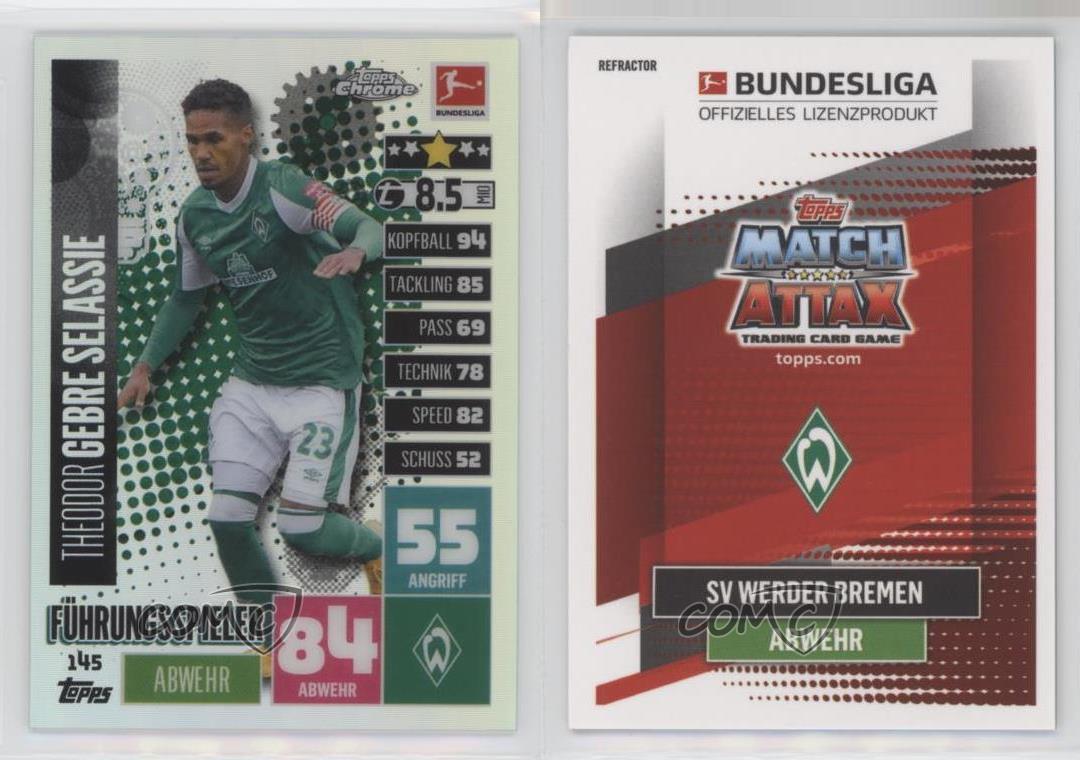2020 Topps Chrome Match Attax Bundesliga Refractor Theodor Gebre Selassie #145 - Bild 3 von 4