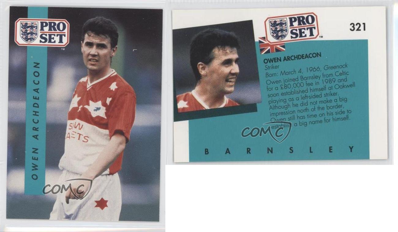 Owen Archdeacon Barnsley #136 Pro Set Football 1991-2 Trade Card C364 
