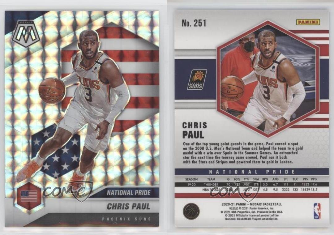 Mosaïque Panini 2020-21 le plus cher National Pride Mosaic Prizm Chris Paul #251