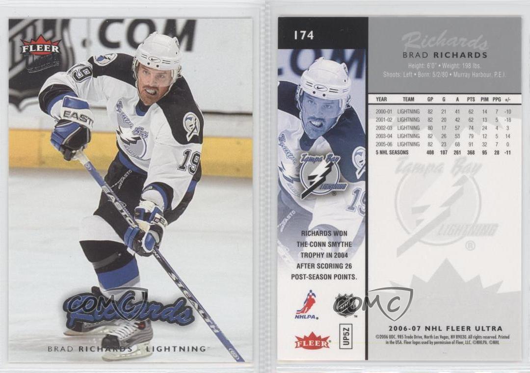 200607 Fleer Ultra 174 Brad Richards Tampa Bay Lightning Hockey Card
