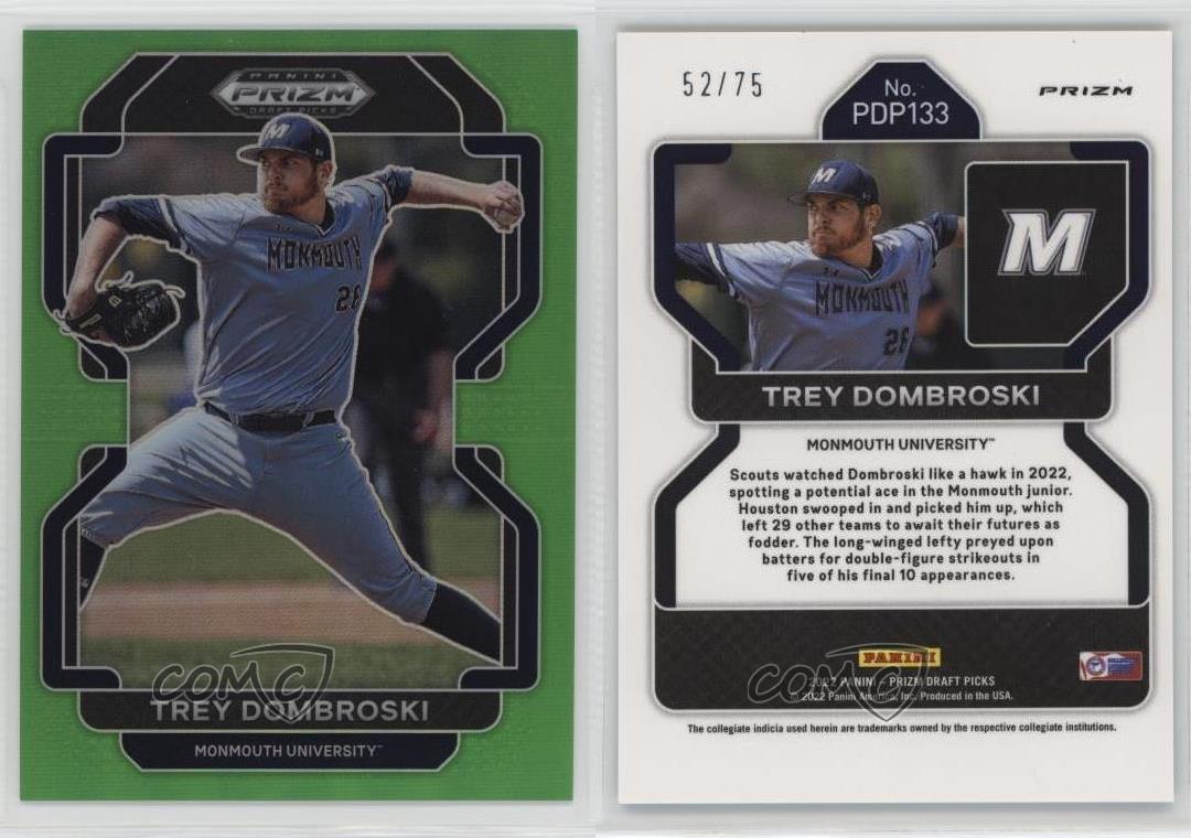 Panini Prizm Draft Picks 2022 vert haute qualité lime /75 Trey Dombroski III #PDP133