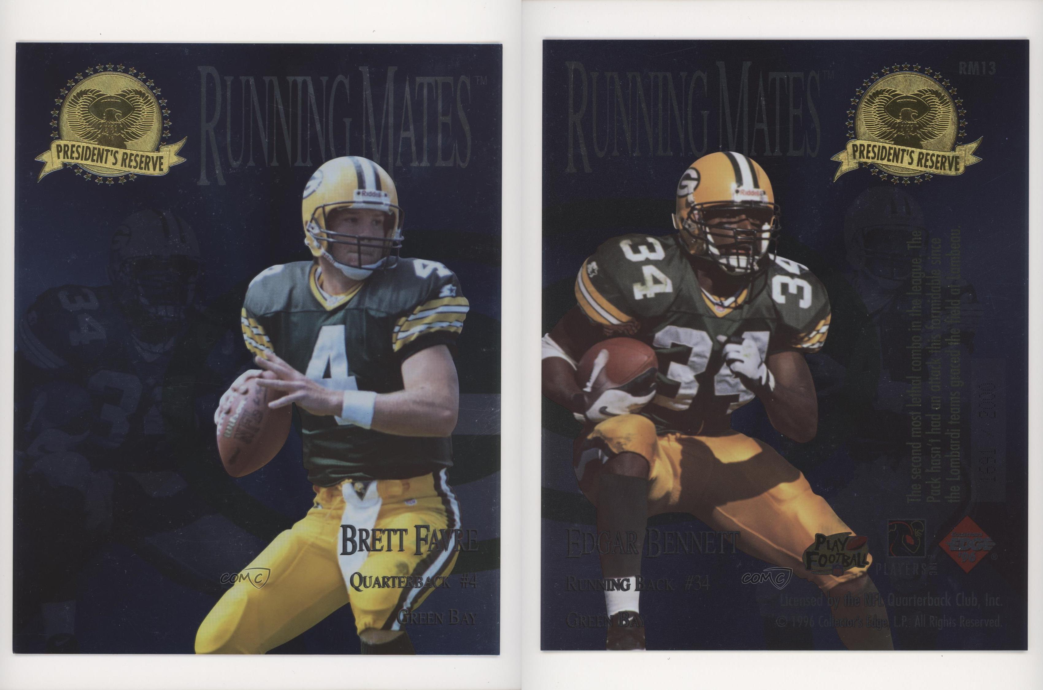 1996 President's Reserve offres Running Mates Jumbo Silver Brett Favre Edgar Bennett