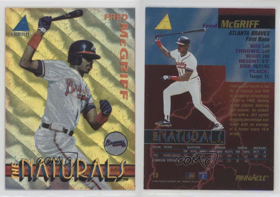 1994 Pinnacle The Naturals Box Set Fred McGriff #13 HOF