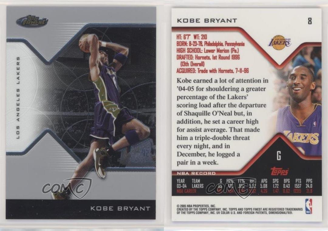 2004-05 Topps Finest Kobe Bryant #8 HOF | eBay