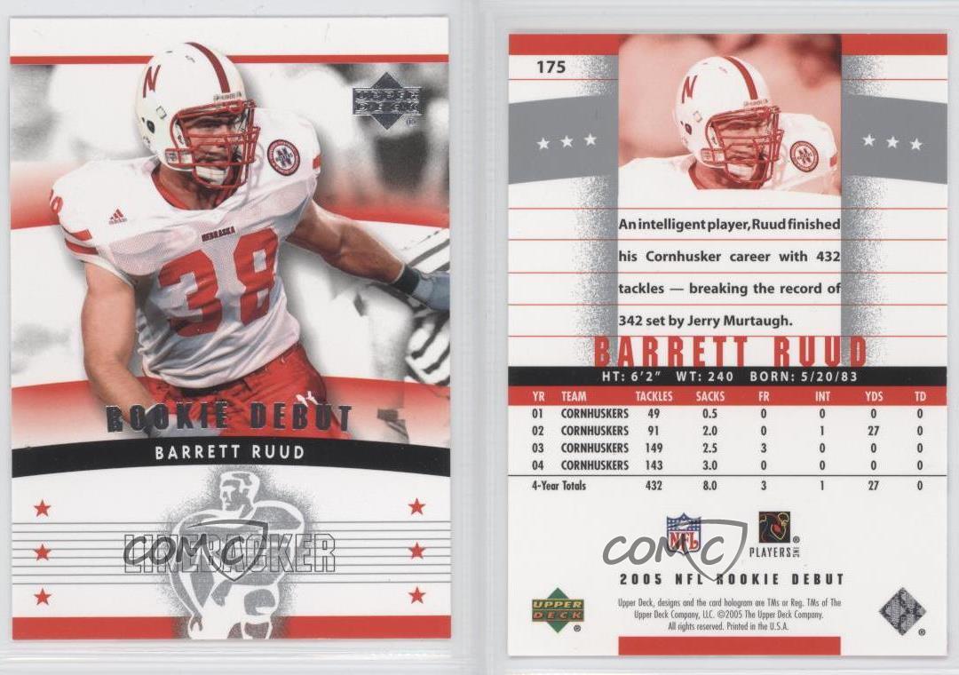 2005 Upper Deck Rookie Debut Barrett Ruud #175 RC - Picture 3 of 3