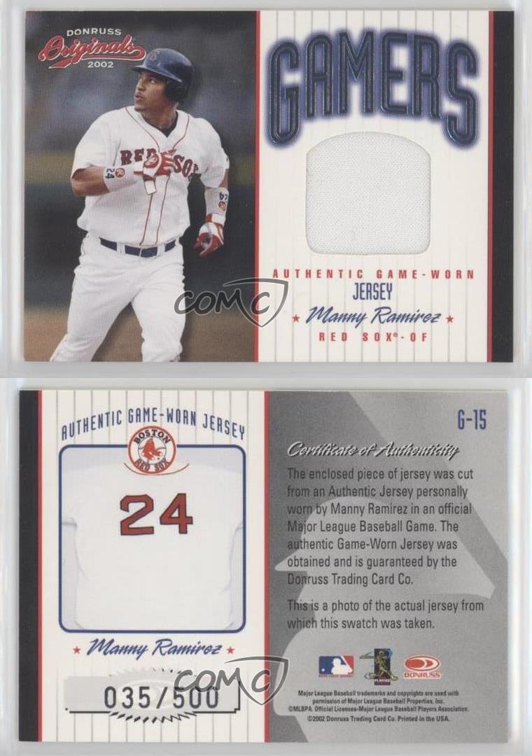  2002 Donruss Originals Gamers Manny Ramirez Game Worn