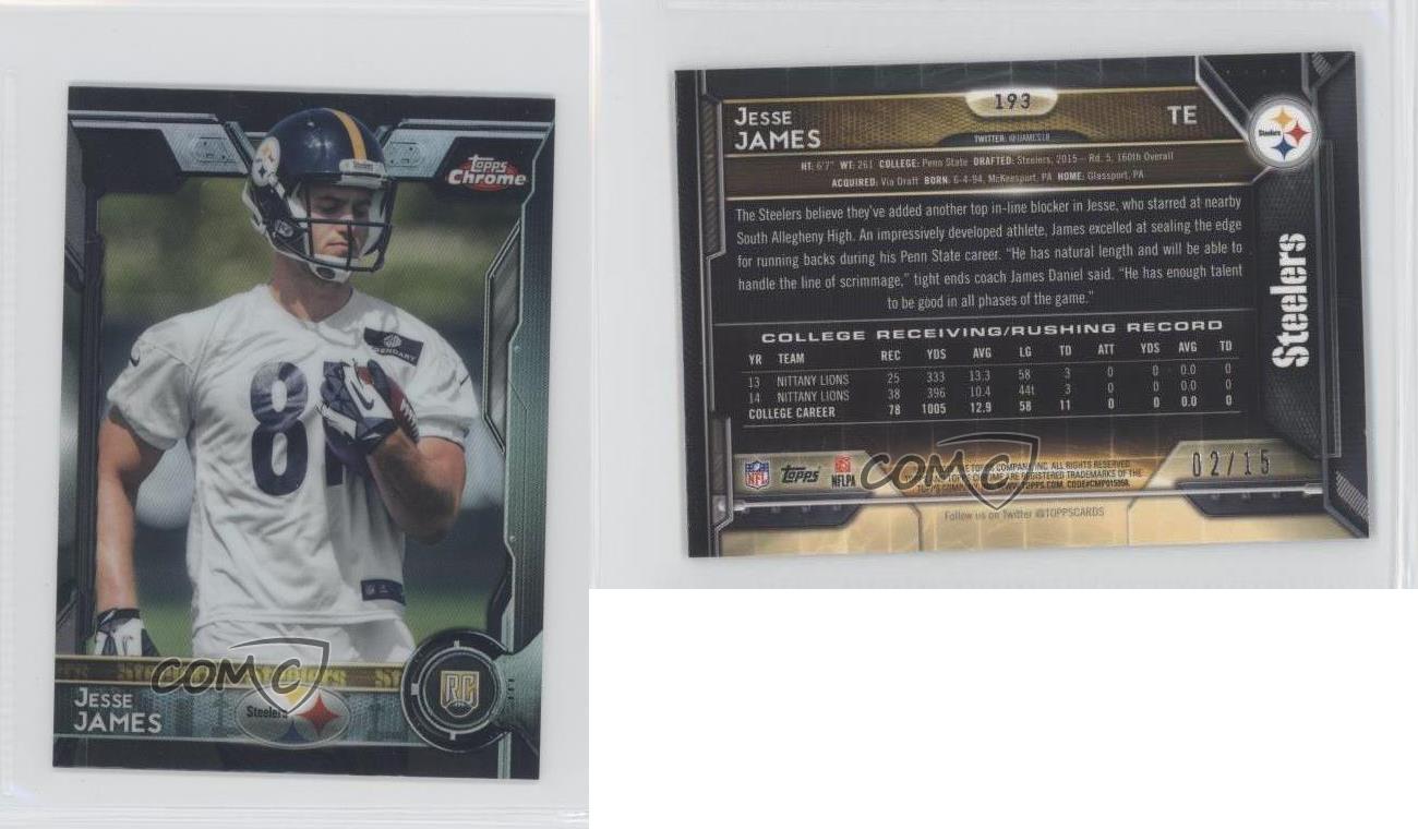 2015 Topps Chrome Refractor Jesse James On Card Auto Rc Serial # /150 
