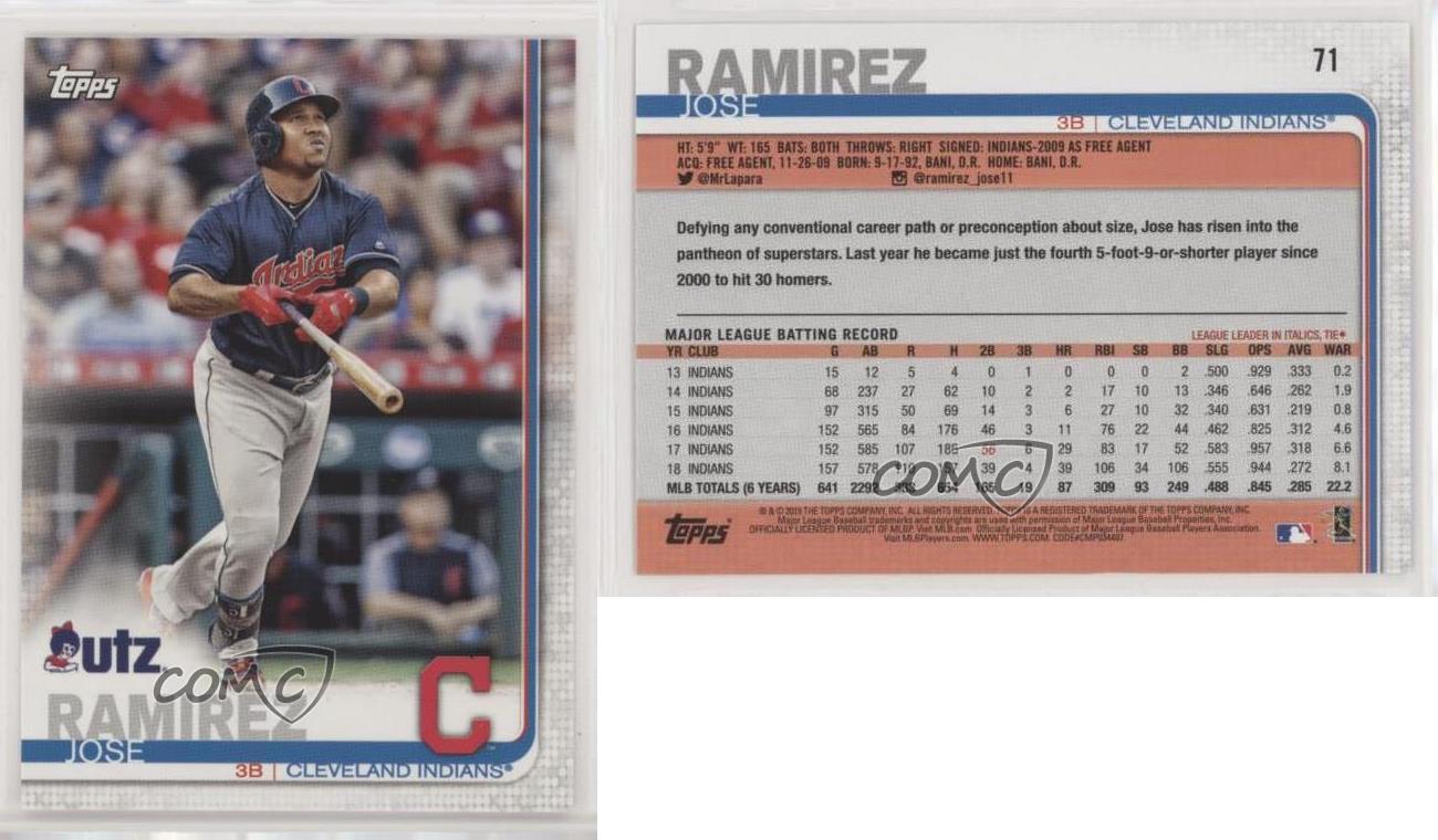 2019 Topps Utz Jose Ramirez #71
