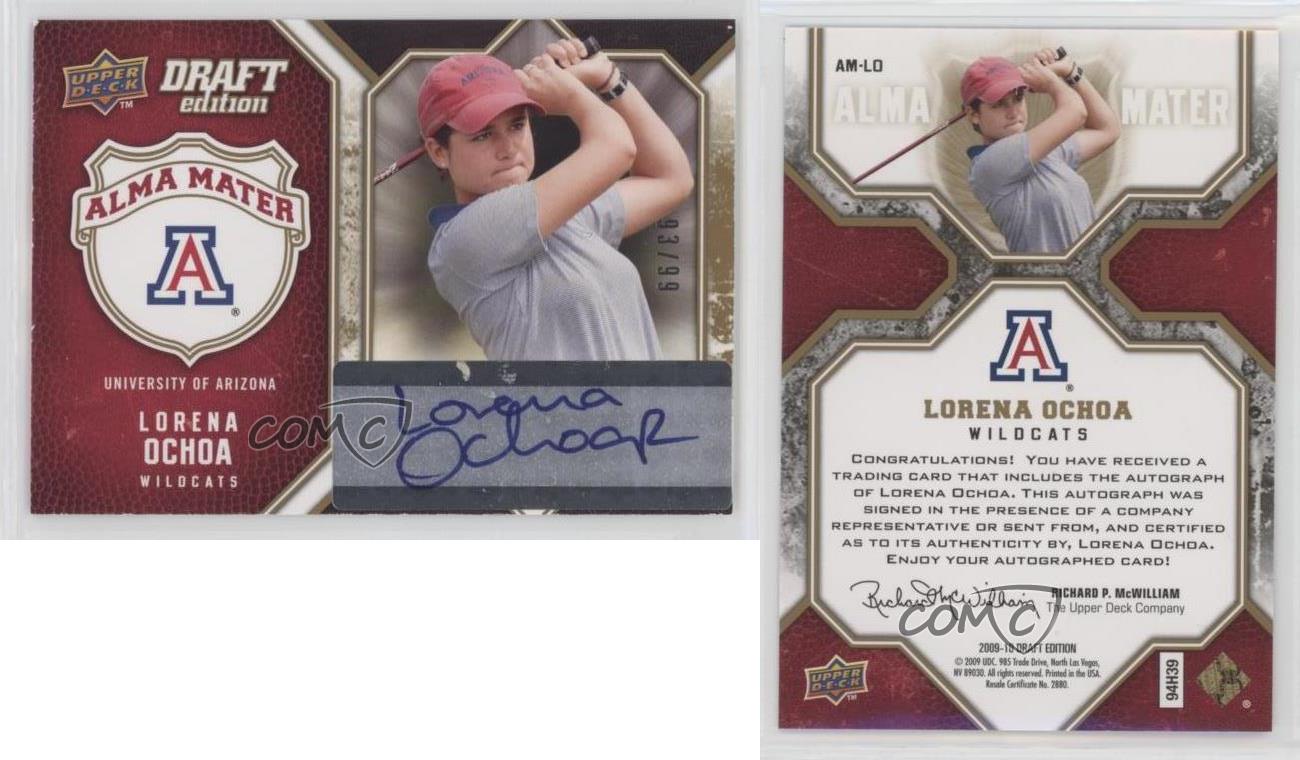 2009-10 Upper Deck Draft Edition Alma Mater Auto /99 Lorena Ochoa #AM-LO Auto - Picture 3 of 3