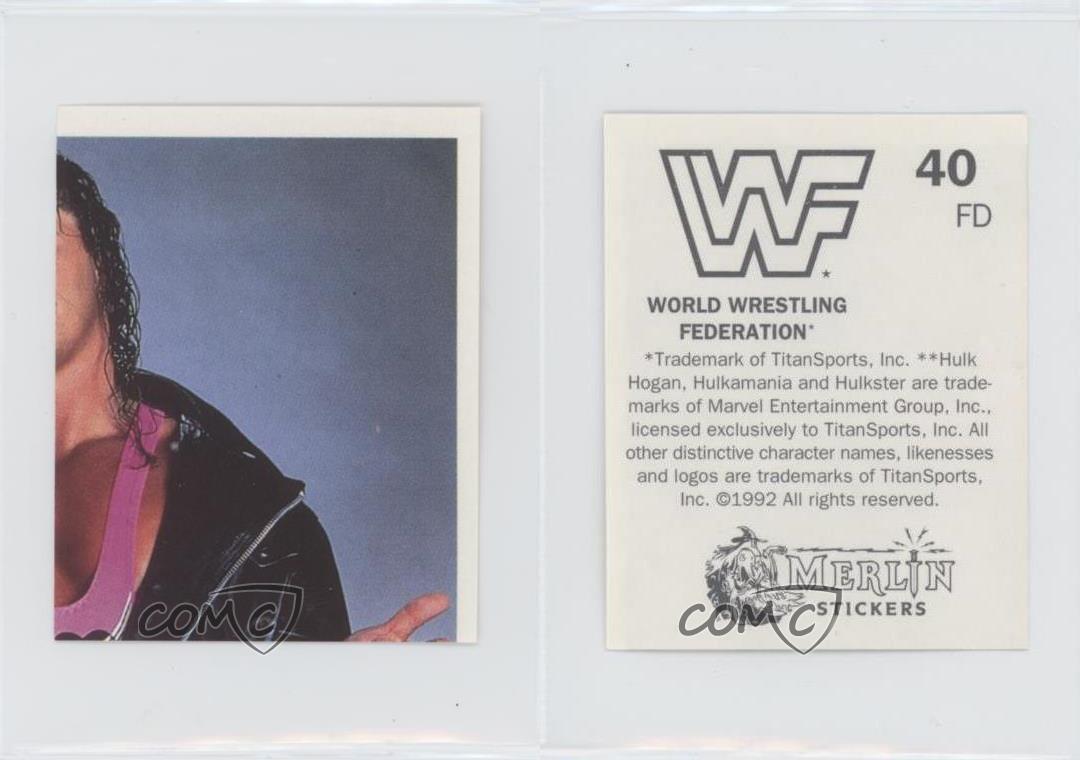 WWF MERLIN WRESTLING STICKERS 1993 BRET HART ALBUM HASBRO WWE NUMBERS 162-289 