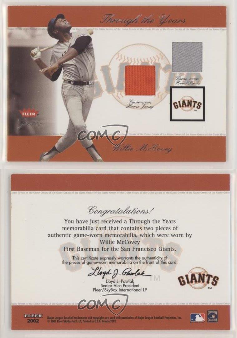 2002 Fleer Greats Level 2 Missing Serial Number Willie McCovey HOF - Picture 3 of 3