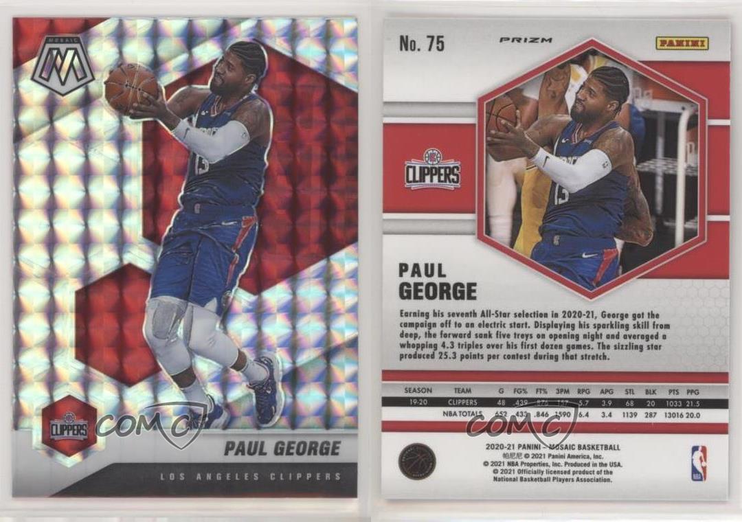 Mosaïque remise Panini 2020-21 Prizm Paul George #75