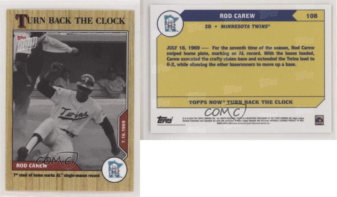Rod Carew - 2022 MLB TOPPS NOW® Turn Back The Clock - Card