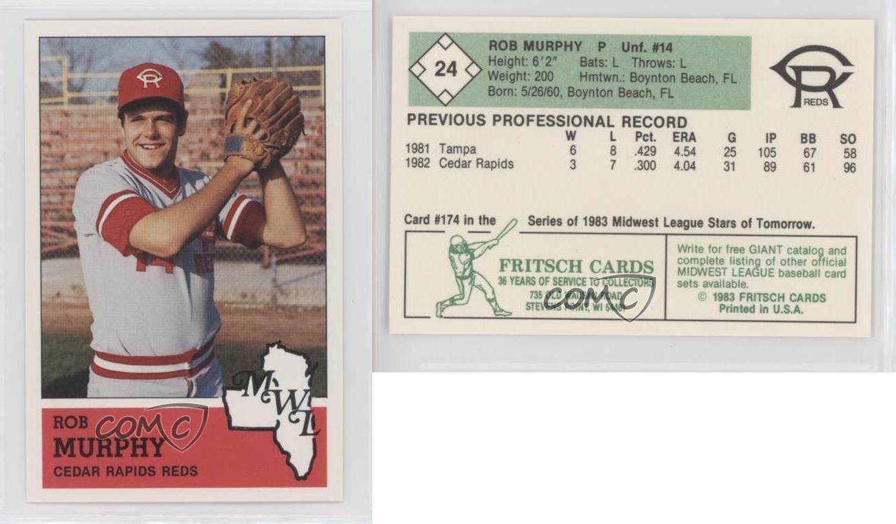 1983 Fritsch Midwest League Stars of Tomorrow Rob Murphy #174 - Picture 4 of 4