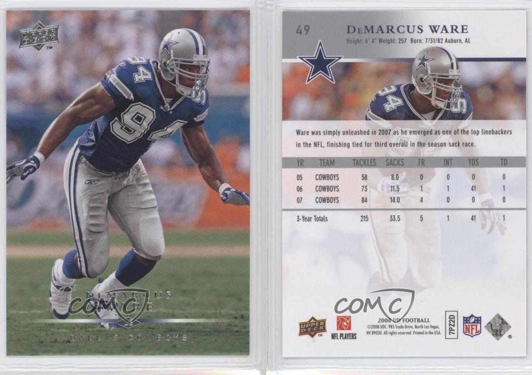 2008 Upper Deck #49 DeMarcus Ware Dallas Cowboys Football Card | eBay