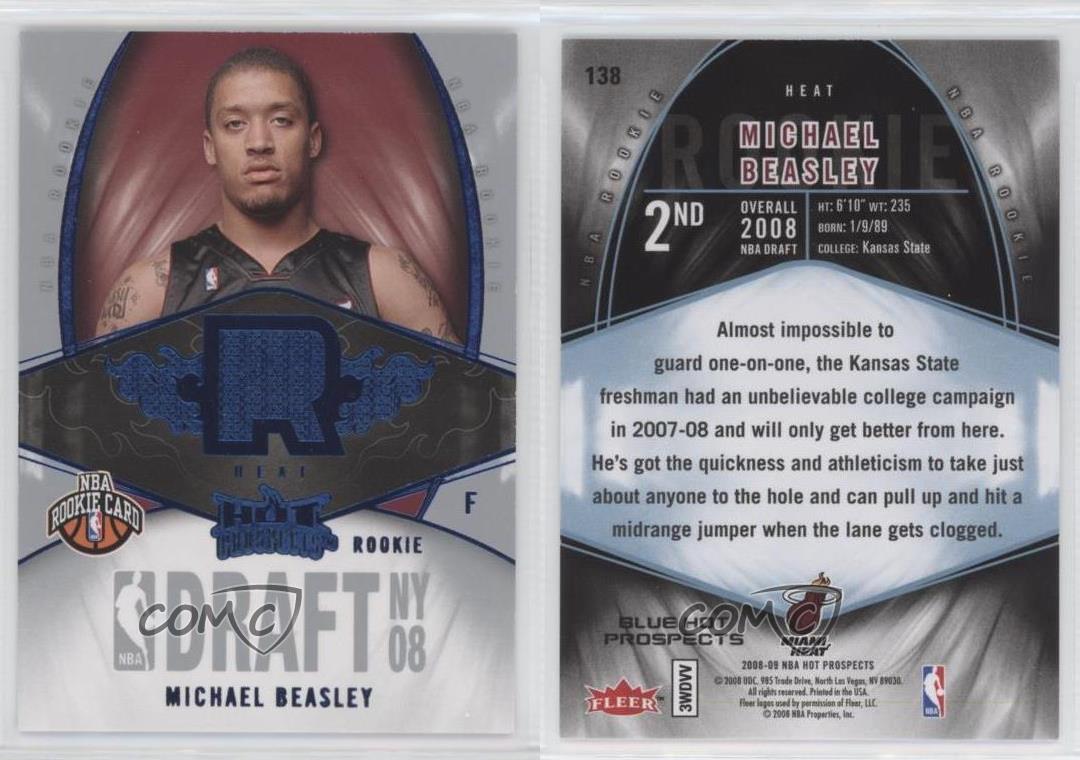 2008-09 Fleer Hot Prospects Blue Michael Beasley #138 Rookie RC | eBay