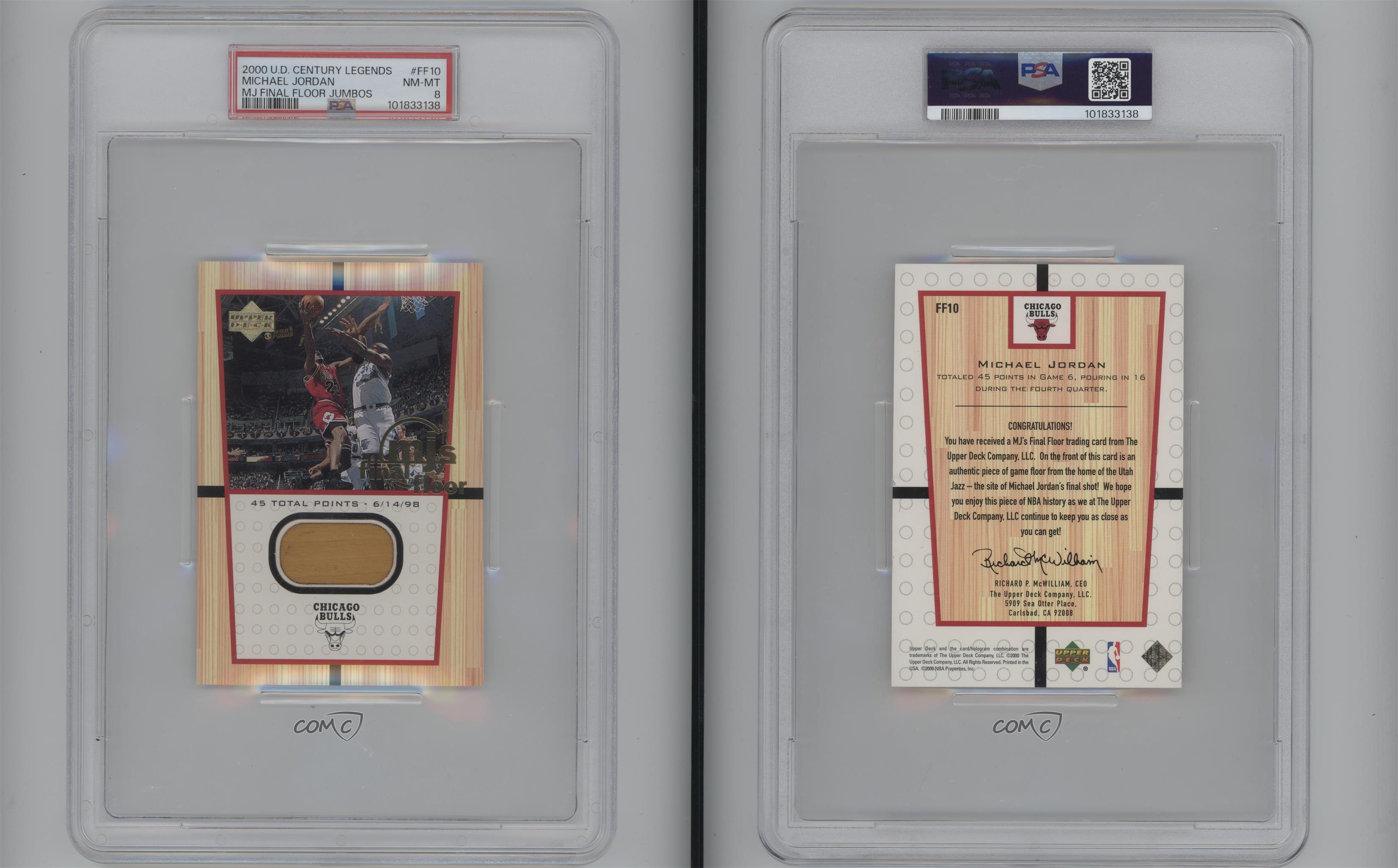 1999-00 Upper Deck NBA Legends MJ's Final Floor Jumbo Michael Jordan PSA 8 HOF - Picture 3 of 3