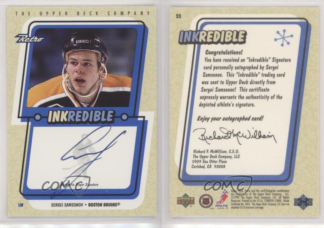 1999-00 Upper Deck Retro Inkredible Sergei Samsonov #SS Auto