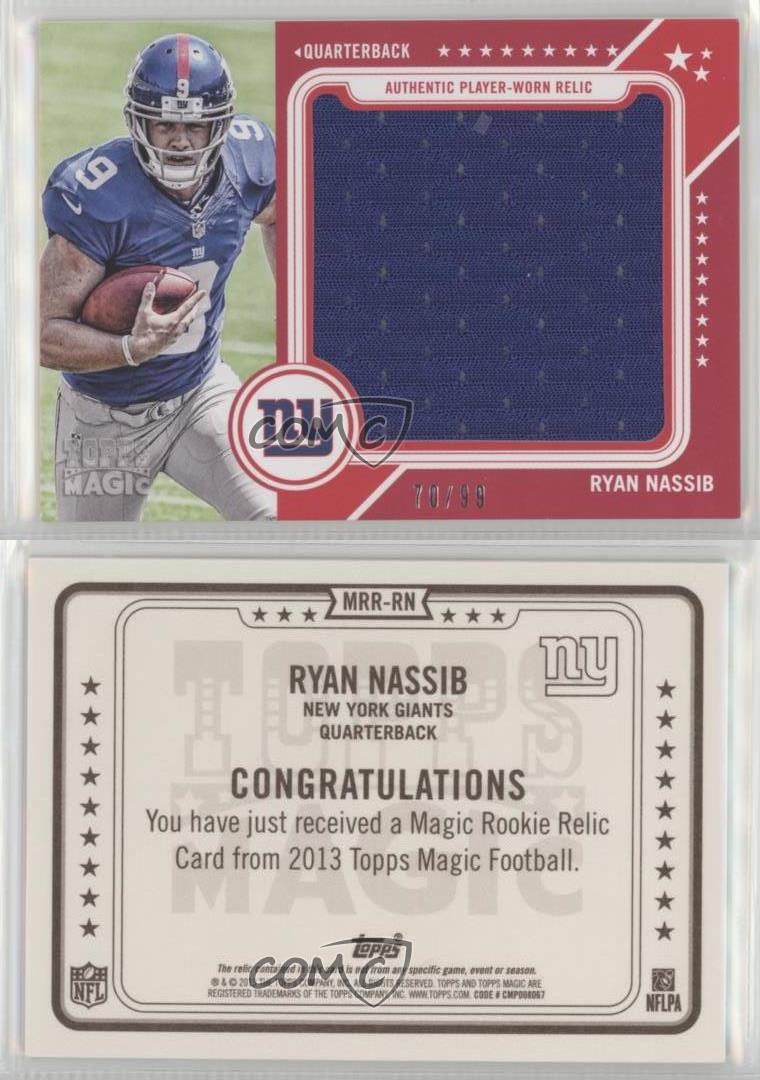 2013 Topps Magic Rookie Relics /99 Ryan Nassib #MRR-RN RC - Picture 3 of 3