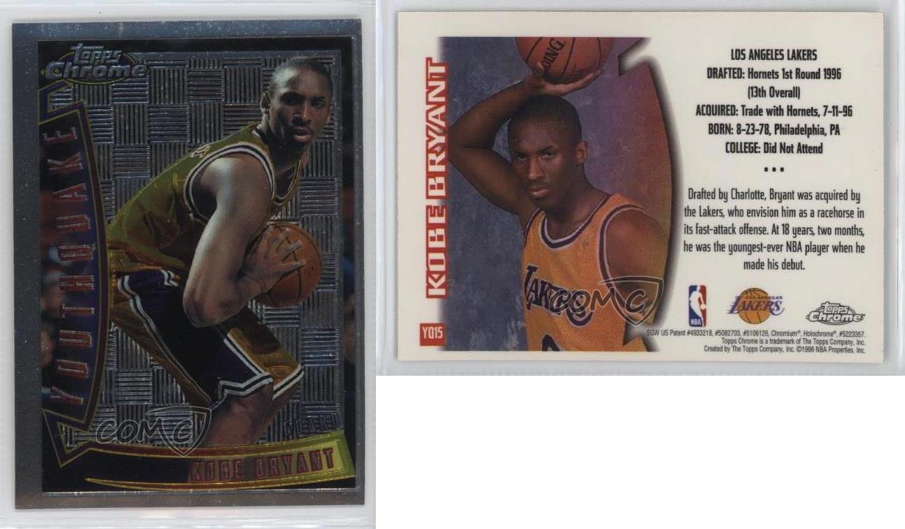 1996-97 Topps Chrome Youthquake Kobe Bryant #YQ15 Rookie RC 1996-97 Topps Chrome Youthquake Kobe Bryant #YQ15 Rookie RC