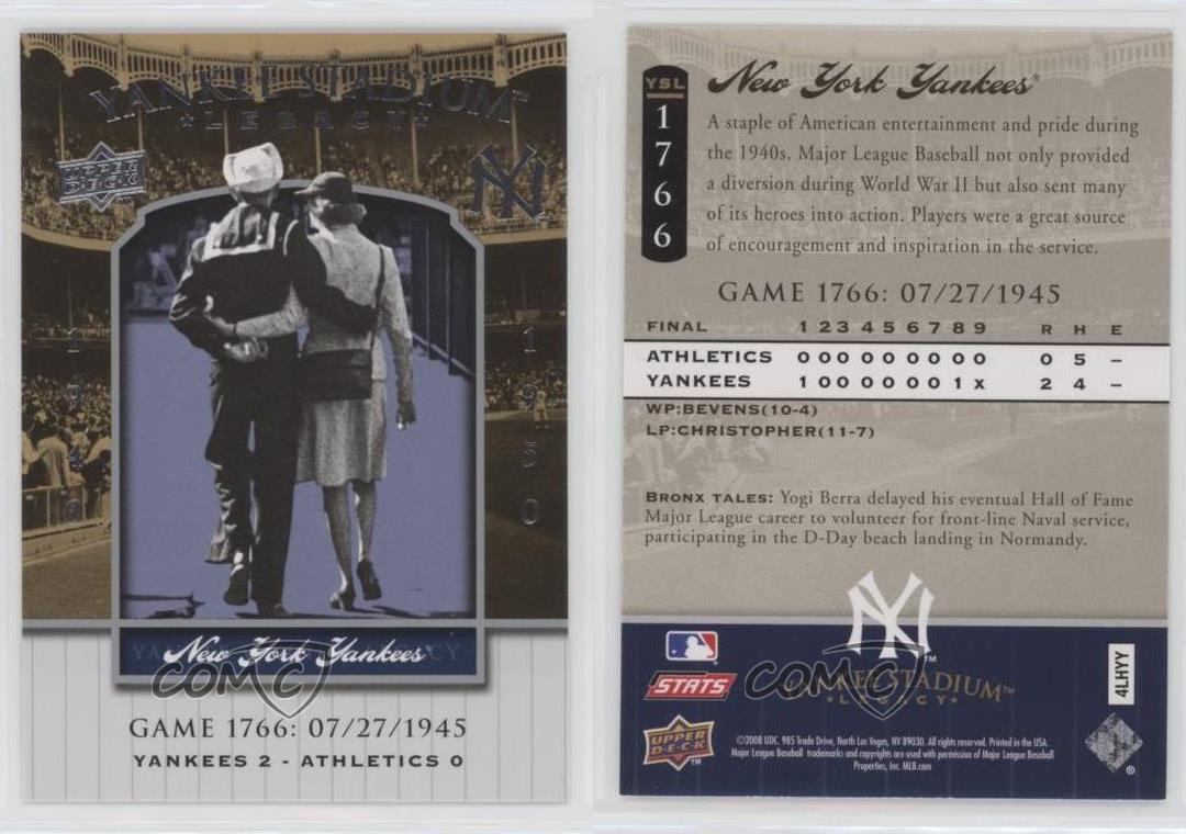 2008 Upper Deck Yankee Stadium Legacy équipe des Yankees achats de New York #YSL1766