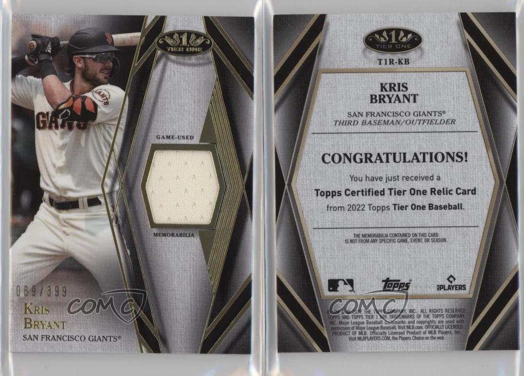  2016 Topps Tier One Relics #T1R-KB Kris Bryant Game