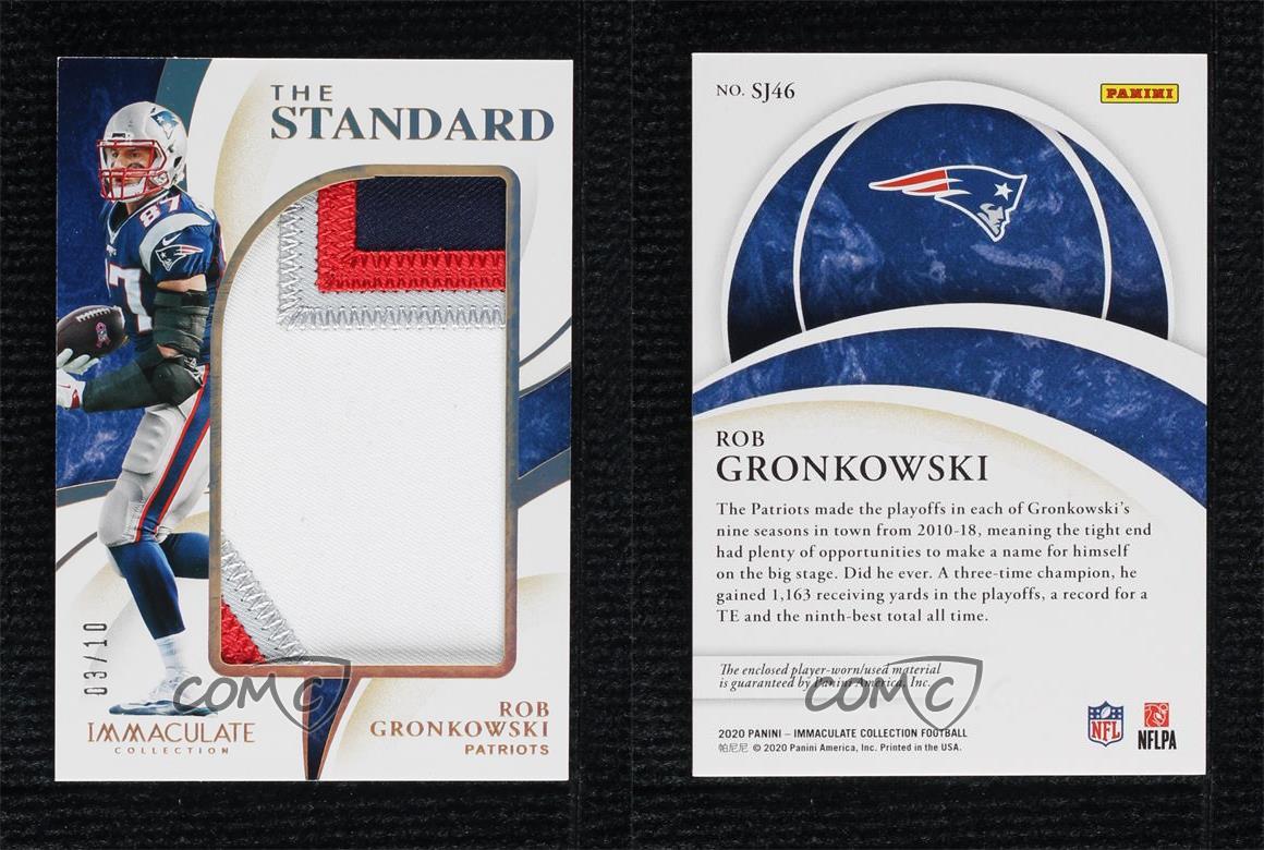 2020 Panini Immaculate Standard Maglie Prime /10 Rob Gronkowski #SJ46 - Foto 3 di 3
