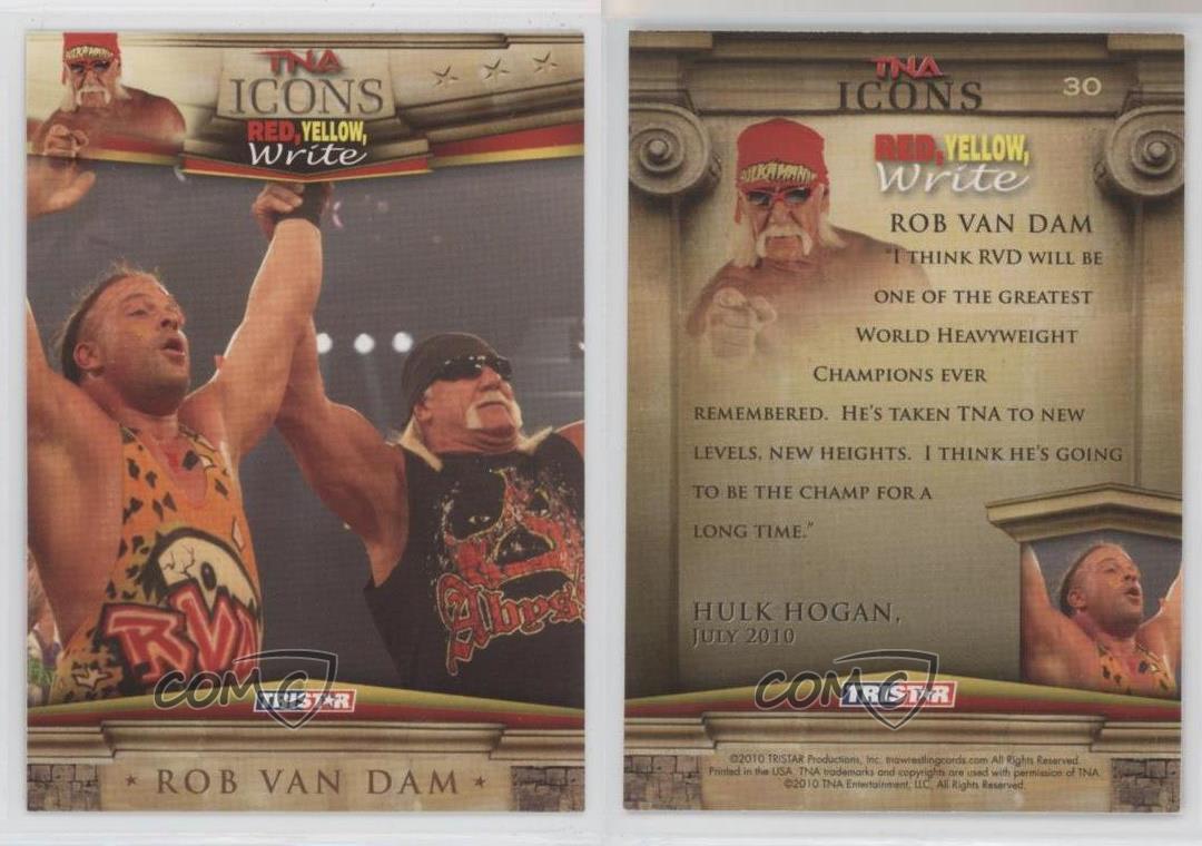 Icônes TRISTAR TNA 2010 rouge jaune écrit économies Rob Van Dam #30