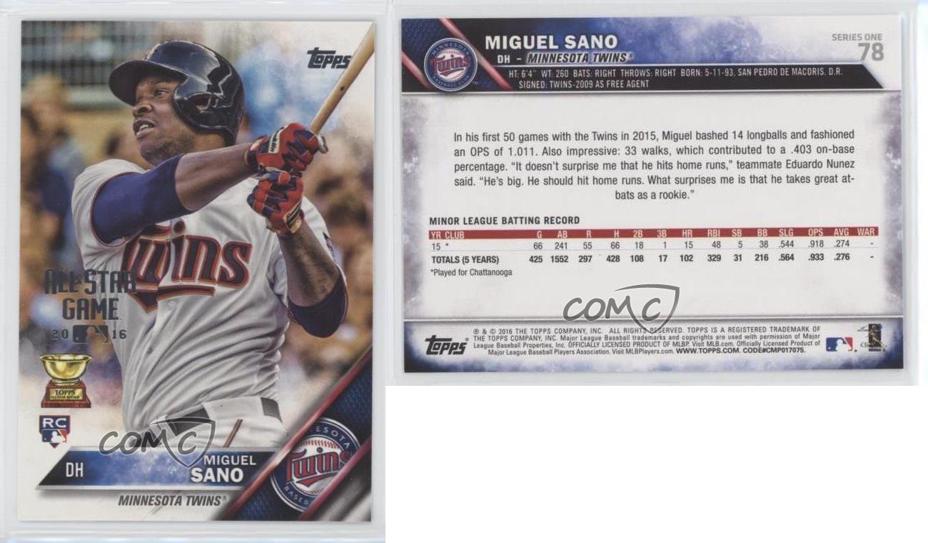 Miguel Sano RC AUTO 2016 Topps High Tek TIDAL DIFFRACTOR  '17 All-Star HR Derby! 