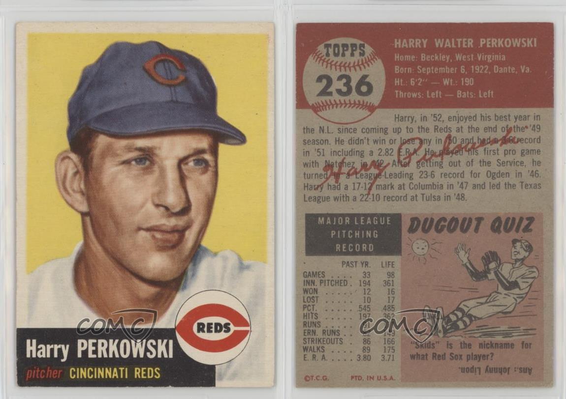 1953 Topps High # Harry Perkowski #236 - Picture 3 of 4