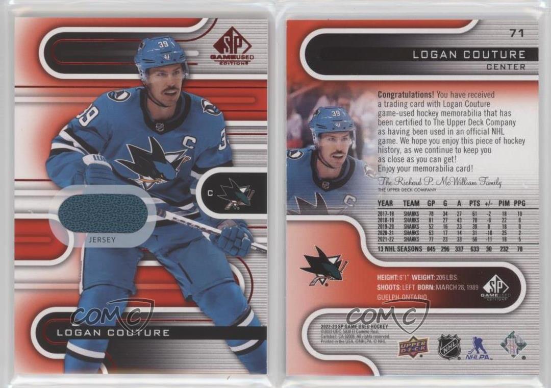 2022-23 Upper Deck SP Game Used Red Jersey Logan Couture #71 - Bild 3 von 4