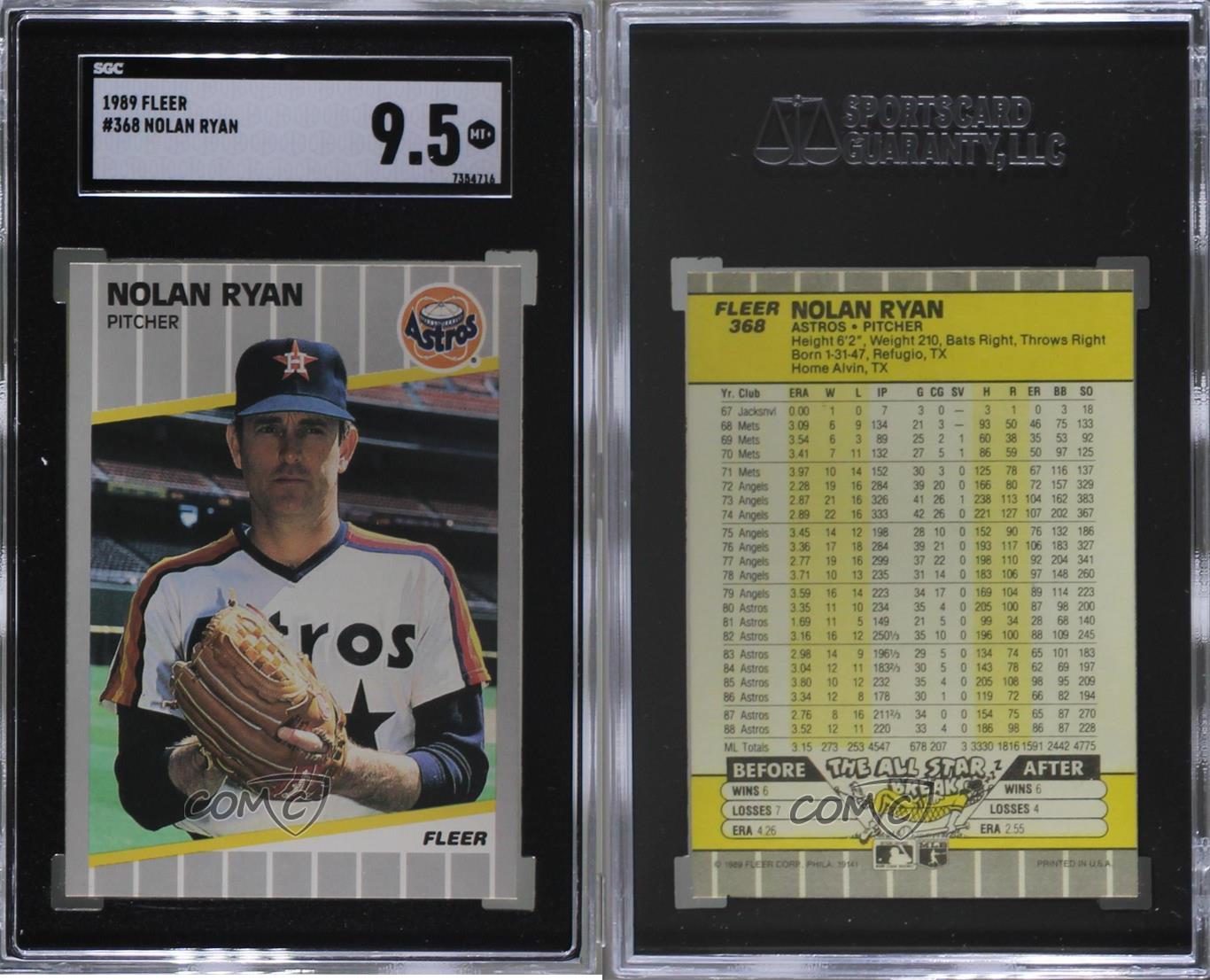 1989 Fleer # 368 Nolan Ryan Houston Astros Baseball Card