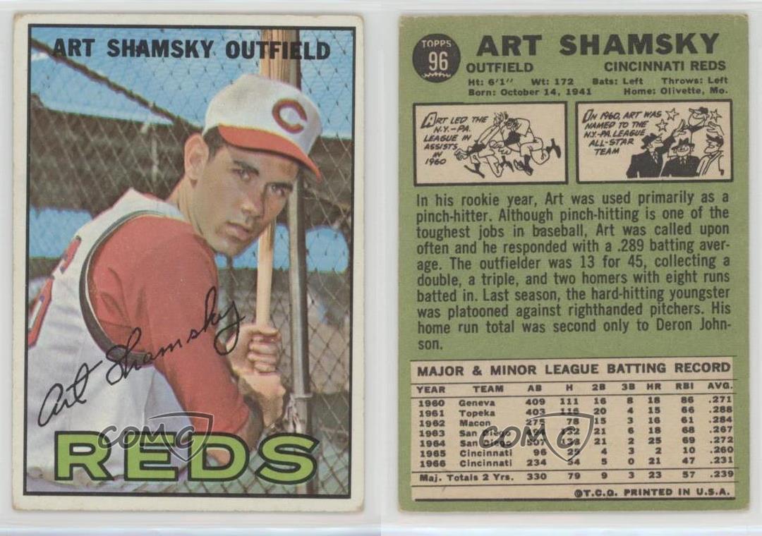 1967 Topps #96 Art Shamsky - VG - Card Shack