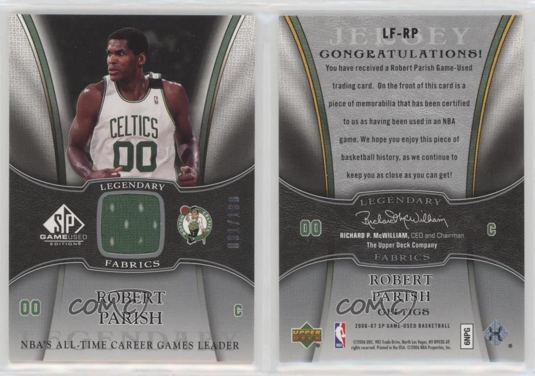 2006-07 SP Game Used Edition Legendary Fabrics /100 Robert Parish #LF-RP HOF - Picture 3 of 3