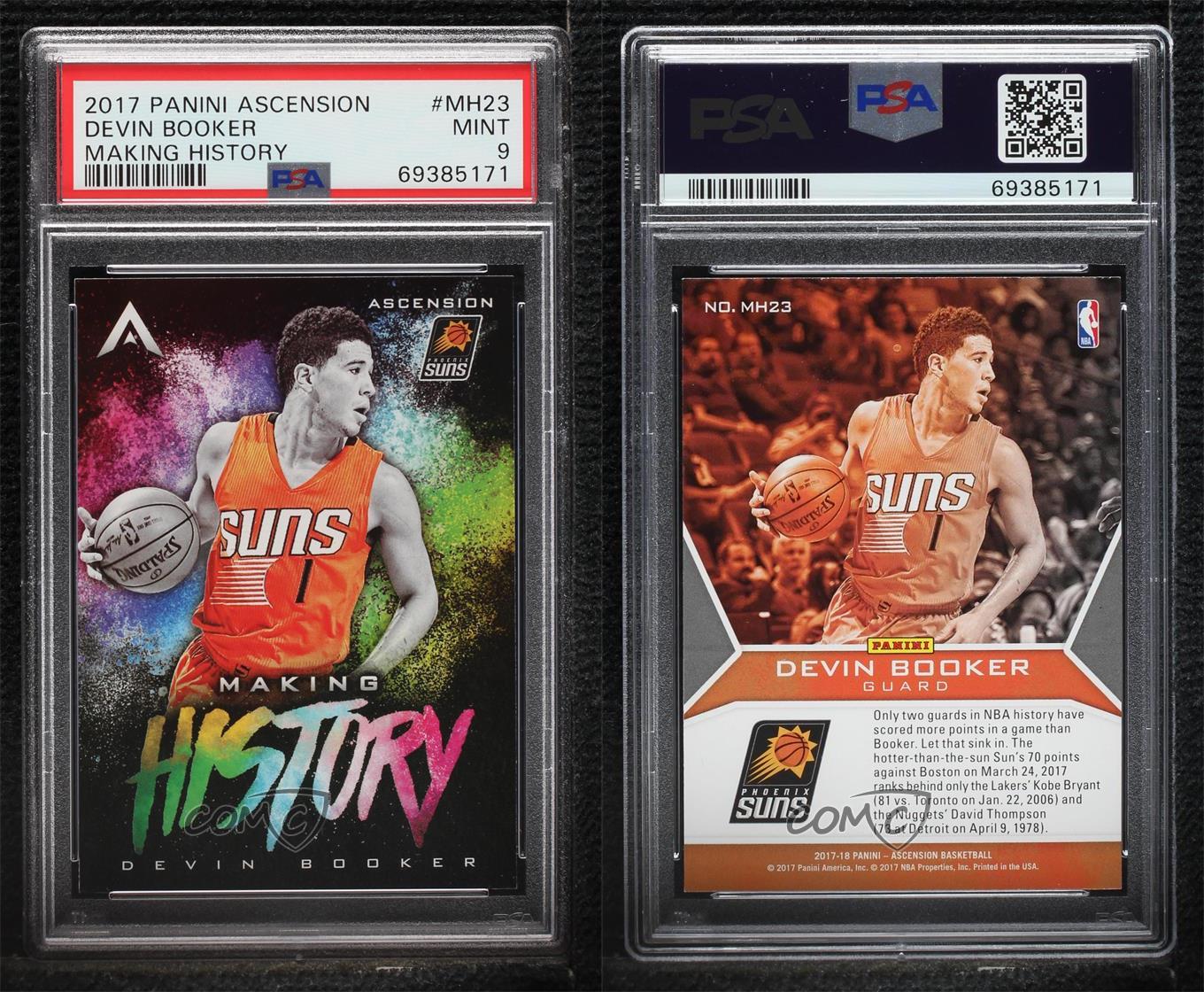 SP /199 BGS 9 MINT W/ 2 X 10'S 2017 DEVIN BOOKER ASCENSION AUTO SIGNED G4698