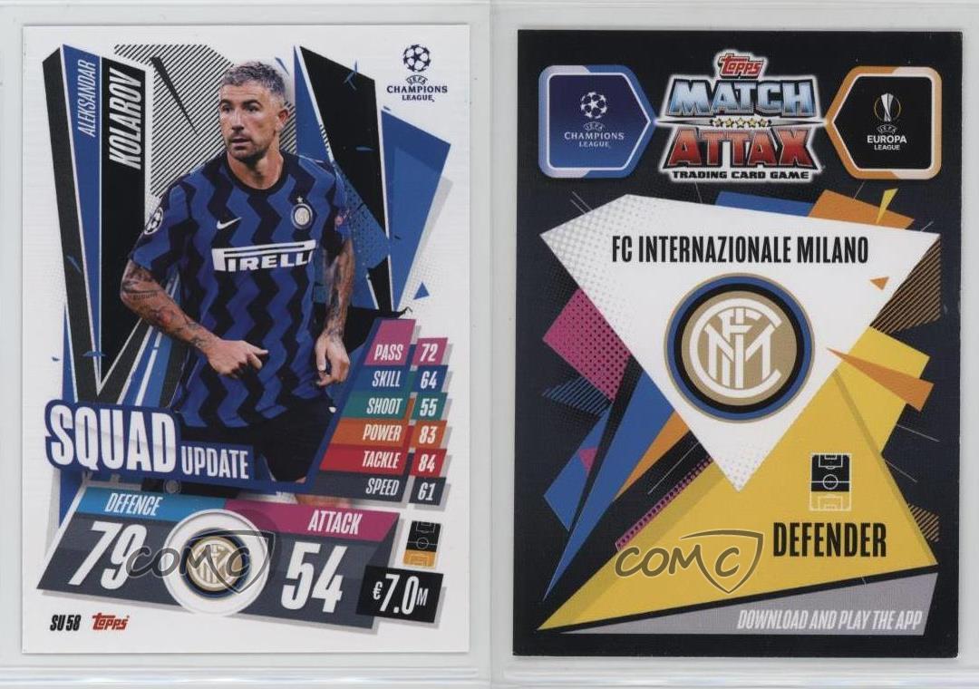 2020-21 Topps Match Attax UCL Extra Squad Update Aleksandar Kolarov #SU58 - Picture 4 of 4